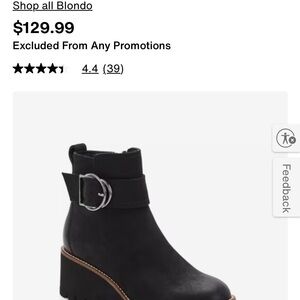 Blondo Black Dahlia Ankle Booties with Buckle Waterproof